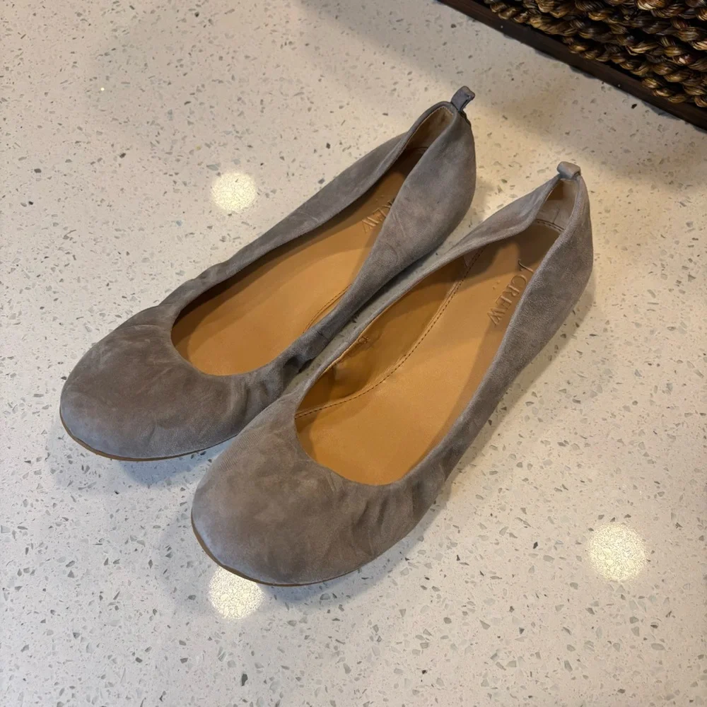 J. Crew Gray Flats Suede 9.5